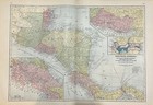 1911 Antique World Map Of Central America Salvador Panama Costa Rica 15  X 22 