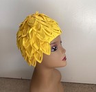 Vintage Swim Cap Yellow Flowers Kleinerts In Original Box