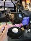 Ceramic Cauldron On Stand Amythest Pendulum   Pendant Sage Incense Souls Journey