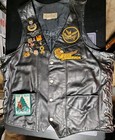 Steer Brand Leather Men s Motorcycle Vest Medium Harley Davidson Patches Pins