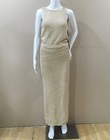 Nwt Freshman 1996 Tan Crochet Knit 2pc Set Tank Top   Maxi Skirt Size Large