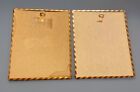Vintage Pair Of 4x5 Inch Reverse Silhouette - Convex Glass Pictures Man lady