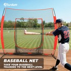 Sturdum 7x7ft Baseball Net With Strike Zone  Tee  Ball Caddy  Carry Bag 4 Stakes