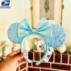 Minnie Ears Disney parks Frozen Arendelle Aqua Resort Sequin Blue Headband Party