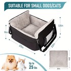 Pet Dog Car Booster Seat For Small Dogs Puppy Safety Belt Washable Cushion Black