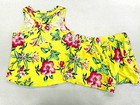 Girls Derek Heart Yellow Floral Tank Top   Shorts 2pc Set Sizes 7 8 - 14