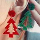 Christmas Earrings For Women Xmas Party Green Red Christmas Tree Earrings Person
