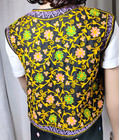Vintage Embroidered Floral Waistcoat Vest Open Front Boho Festival Folk Art