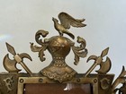 Antique Cast Iron Brass Ornate Picture Frame 4x6 Heraldic Eagle Knight Crest