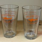 2 Dogfish Head Alehouse Pint Glasses Orange Shark Logo Gaithersburg Falls Church