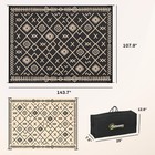 Outsunny Reversible Outdoor Rug  9  X 12  Floor Mat  Black Beige Rhombus