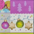 Two Individual Napkins Christmas Flowers Ornaments Cocktail For Decoupage  1010 