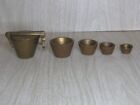 Antique Brass Nested Apothecary Graduated Weights Pharmaceutical Scale 16 Read