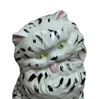 Vintage Ceramic Persian White Cat Figurine Kitty Statue Green Eyes Decor 10 5 