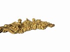 Gold Cherub Pediment Piece Header Chalk Ware Ornate French Chic