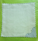 Vintage Marghab Madeira Embroidered Handkerchief White Blue Simplicity Pristine
