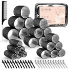 4 Sizes Self-grip Hair Rollers Set - 50 Pcs Jumbo Curlers For Long  Short Black