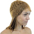Red Purple Women Beaded Cleopatra Belly Dance Headpiece Head Costume Hip Shakers