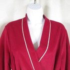 Vintage Velour Vanity Fair Robe Size M Burgundy Long Belted House Coat Pockets
