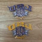  lot Of 2  Lsu Tigers Vintage Iron-on 4  X 2 5  Patches  purple   Gold 