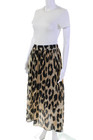 Ganni Women s Zip Closure Lined Pleated Flare Maxi Skirt Animal Print Size S