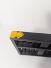 Vtg Lotus-flower Chinese Wooden Abacus 13 Rods Black Beads Brass Corners Suanpan