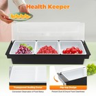 3 Tray Condiment Dispenser Compartment  Chilled Server Bar Fruit Caddy Food Box 