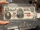 1907 United States  5 Large Size Red Seal Banknote Paper Money In Display Case