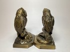 Vintage Antique Brass Finish Loving Owl Bookends By Philadelphia Manufacturing