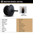 36v 48v 500w 20 24 26 4 0   Snow Fat Ebike Conversion Kit Rear Rotate Hub Motor