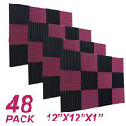 48pack 12 x12 x1   Acoustic Foam Panel Studio Soundproofing Wall Tiles