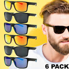Mens Sunglasses Sport Wrap Color Mirror New Look Wrap 3 Or 6 Pack Biker New Look