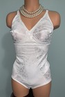 Vtg Glossy Stretch Satin Body Shaper Girdle Bra All In One 38c Nwot Sears