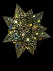 Tin Star Sconce W Colored Marbles  Flat Back Star  Mexican Estrella Luminaria