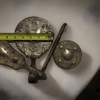 Vintage Women s 4 Piece Vanity Set  Silver Plated  Mirror  Comb Holder  Brush