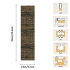 2x8 Machine Washable Runner Rug  Kitchen Hallway Area Rug  Brown Black Vintag   