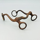 Antique Vtg Iron Curb Pony Cob Bit Short Shank Rustic Barn Western Collectable