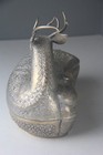 Large Cambodian Silver Tone Box container In The Form Of A Deer
