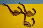 Vtg Brass Coat Hooks  3 