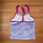 New Disney   s Frozen Anna   Elsa Girls Ruffled Swim Top Blue multicolor Size 5-6