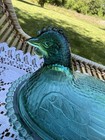 Indiana Glass Co Hen On A Nest Evergreen Teal Chicken Hon 7    Vintage
