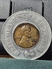 Vintage Metz Extra Dry Beer 1949 Lincoln Cent Lucky Encased Penny Toned