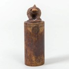 Antique Carved Stone Ink Seal Stamp Chop Dragon 4 5  Tall Round Cylindrical