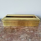 Vintage Mcm Brass Tissue Box Cover Holder Hollywood Regency Gold Vanity