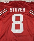 Ohio State Buckeyes Cade Stover Signed Red Custom Jersey Beckett Coa    