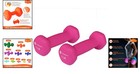 Hot Pink Neoprene Dumbbell Pair - Non-slip Grip   Easy Weight Identification
