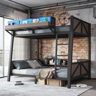 Twin Size Metal Bunk Bed Frame With Led Light And Usb Ports For Kids teens