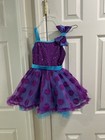 Girls Purple Polka Dot Tutu Dance Dress Size 1c Toddler 2t-3t Sequins Bow