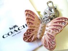 Coach Crystal Rhinestone Butterfly Keychain Key Fob Bag Charm New