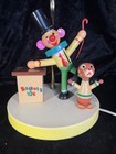 Vintage  1970 s Dolly Toy Company 2 Light Clown Nursery Lamp Working - No Shade